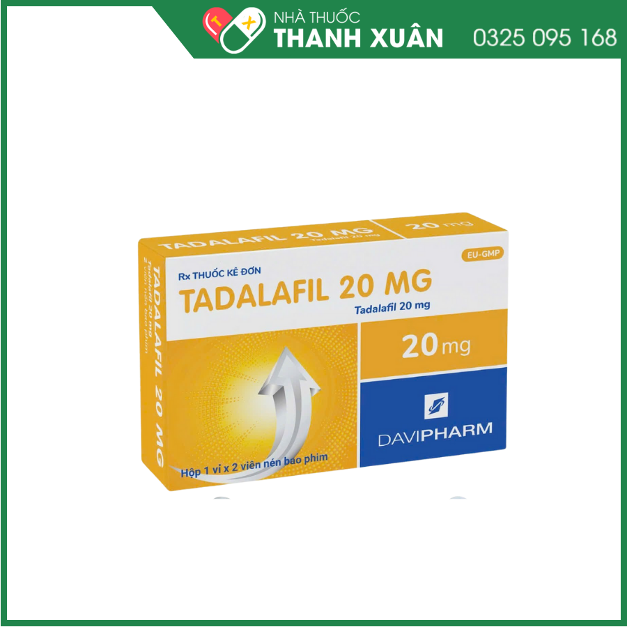 Tadalafil 20 mg Davipharm điều trị rối loạn cương dương ở nam giới